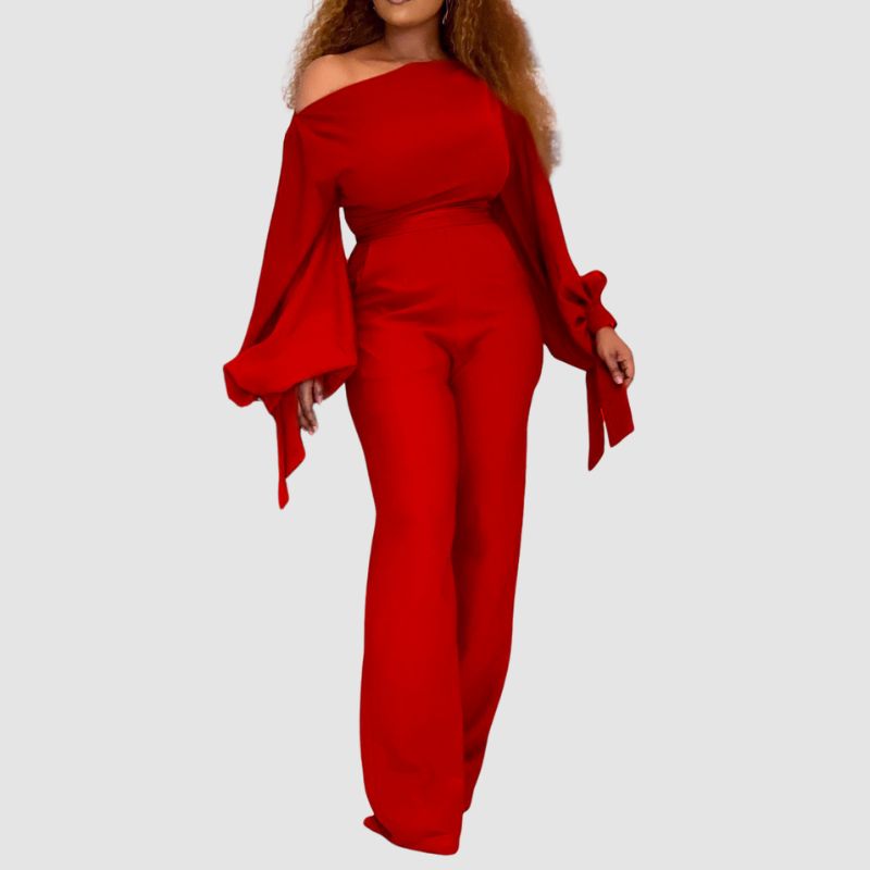 Off Shoulder Wide Leg Jumpsuit