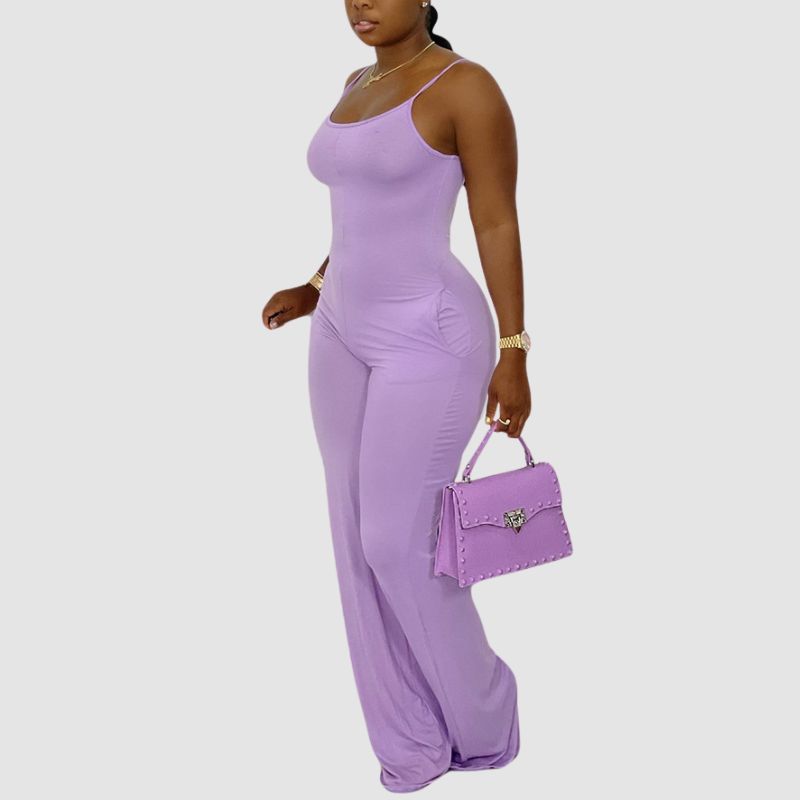 Solid Color Spaghetti Strap Jumpsuits