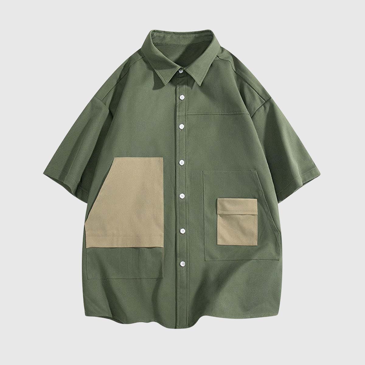 Camisas utilitarias oversize de dos tonos