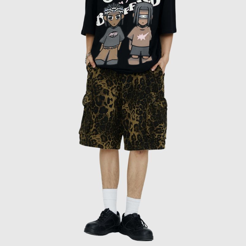 Leopard Cargo Shorts