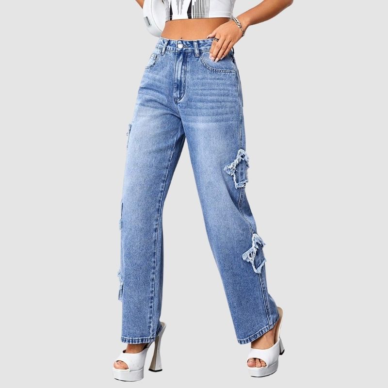 Tassel Star Patch Design Jeans