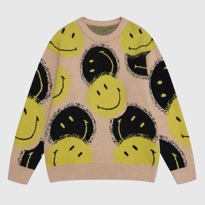 Pullover mit Smiley-Print