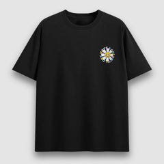 T-Shirt mit strukturiertem Sonnenblumen-Print