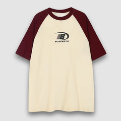 Contrast Raglan Letter Print Tee