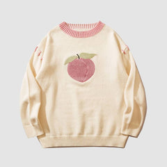 Cute Peach Pattern Sweater