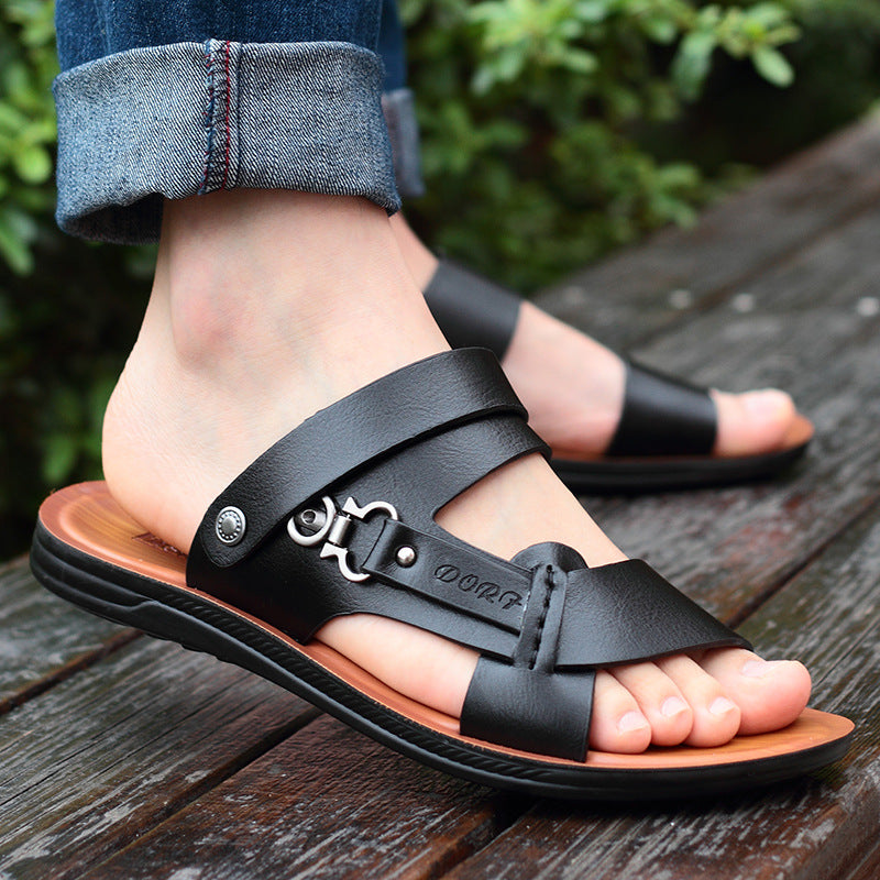 Elegantes sandalias de verano para hombre con punta abierta para exteriores