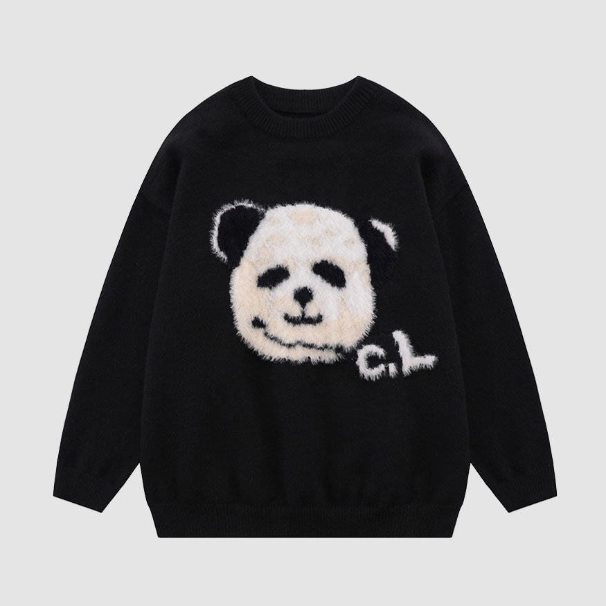 Suéter con estampado de panda divertido