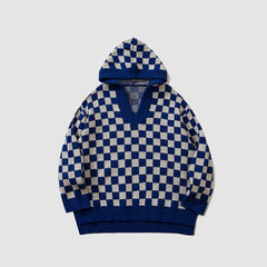 Checkerboard Hooded Sweater