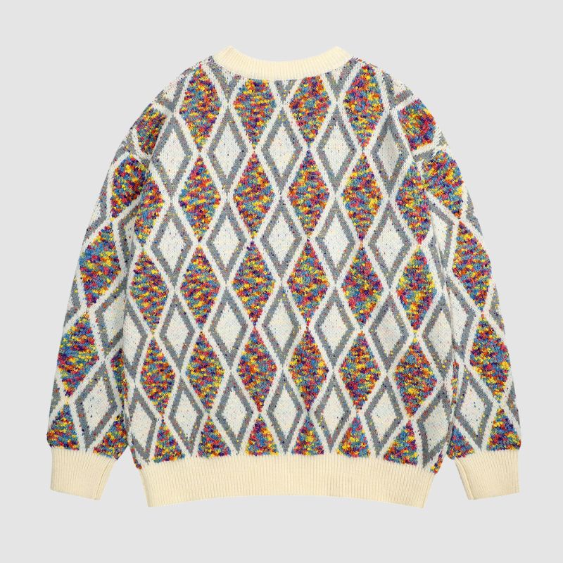 Argyle-Strickpullover mit Farbkontrast