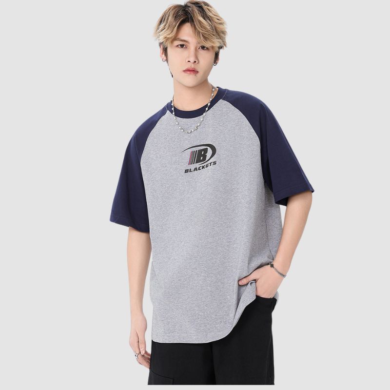 Contrast Raglan Letter Print Tee