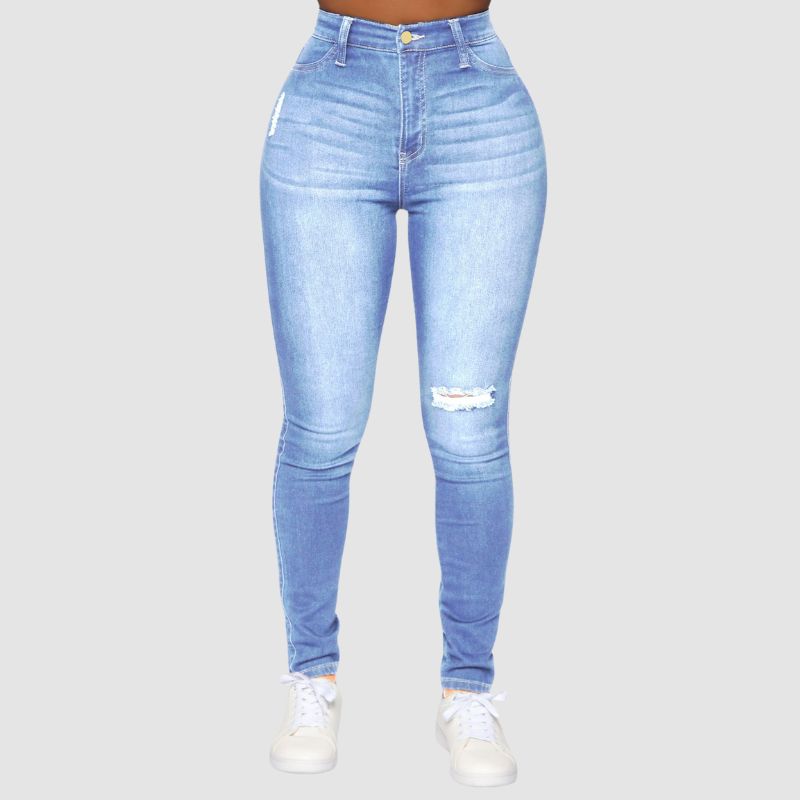 Jeans mit zerrissenem Design und hoher Elastizität