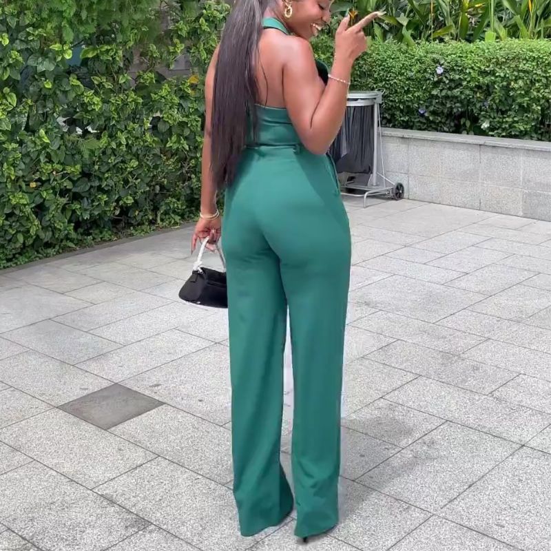 Halter Backless High Waist Jumpsuits