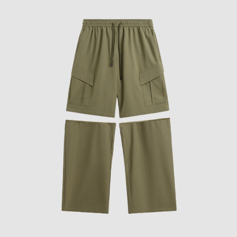 Pantalones cargo impermeables extraíbles con múltiples bolsillos