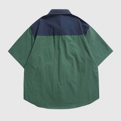 Multi-pocket Colorblock Shirts