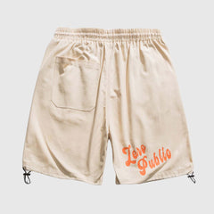 Grafische beige Sommershorts