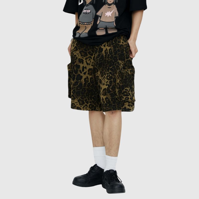 Leopard Cargo Shorts