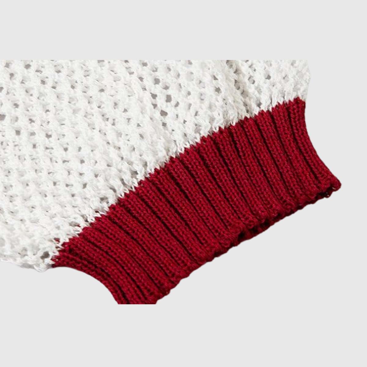 Red Crest White Knit Sweater