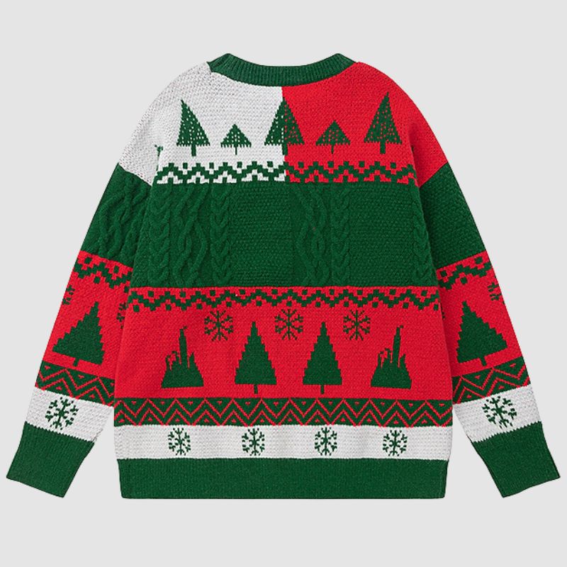 Süßer Pullover mit Weihnachtsmann-Stickerei