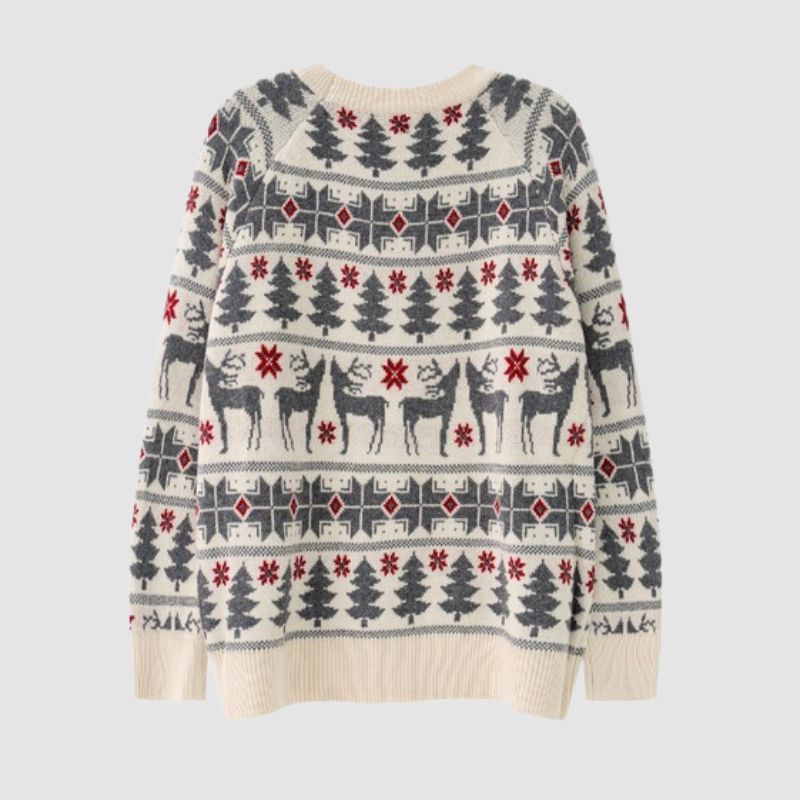 Christmas Elk Jacquard Pullover