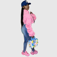 Chaqueta corta con mangas plisadas