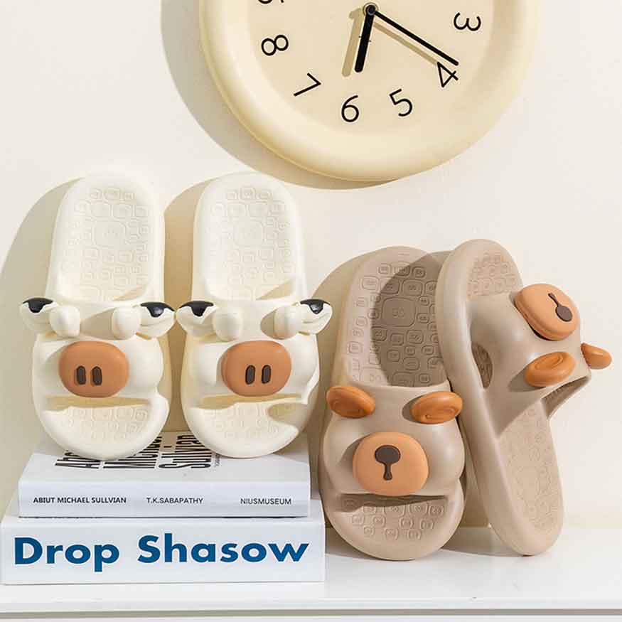Lindas pantuflas casuales con dibujos de animales