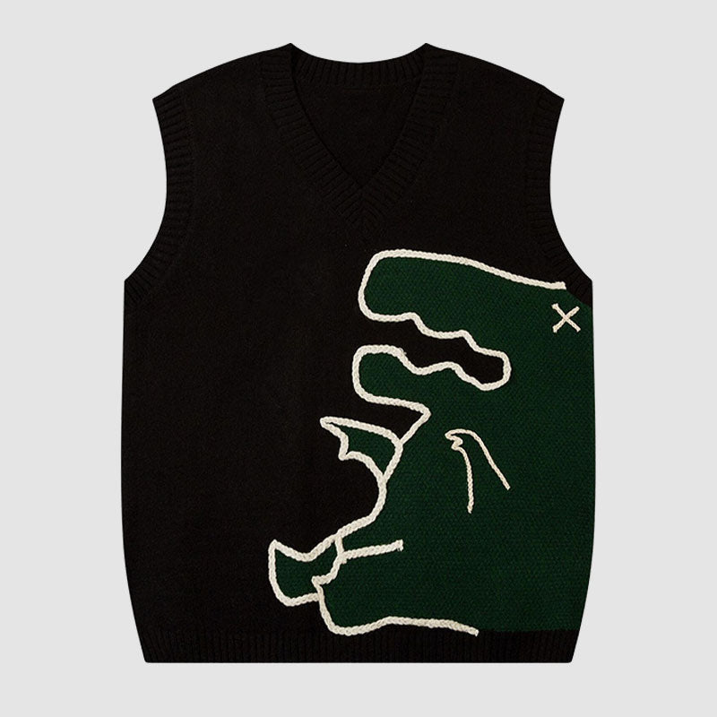 Playful Dinosaur Knit Vest