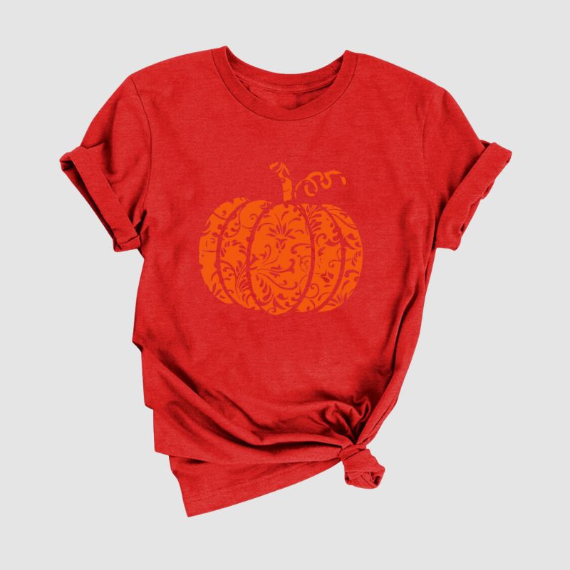 Camiseta estampada con estampado de calabaza de Halloween