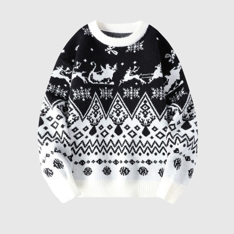 Fauler Pullover mit Weihnachtsmuster