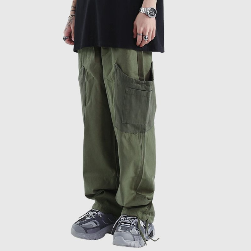 Side Pocket Design Drawstring Cargo Pants