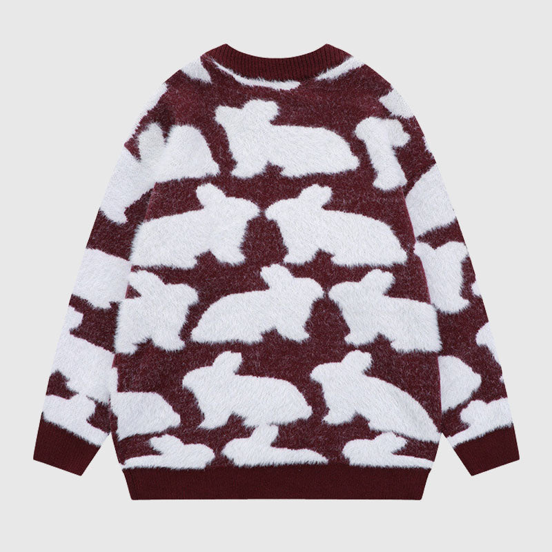 Rabbit Pattern Full Printed Pullover