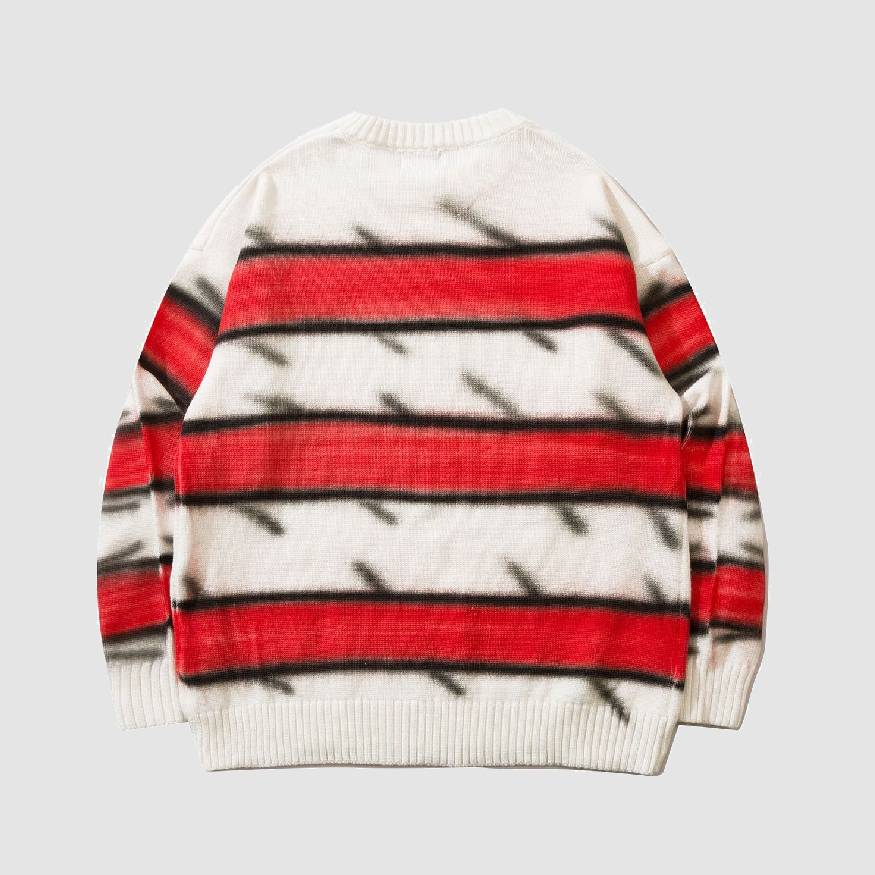 Japanese Style Color Gradient Striped Sweater