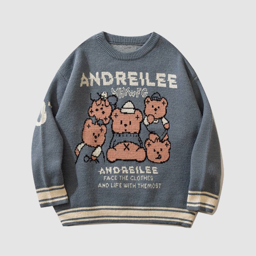 Cute Bear Family Pattern Sweater