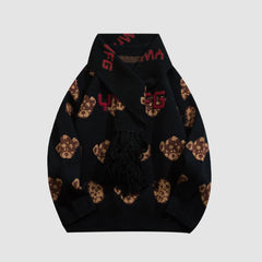 Bear Printed Sweater + Scarf