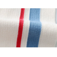 Cartoon Embroidery Striped Scarf