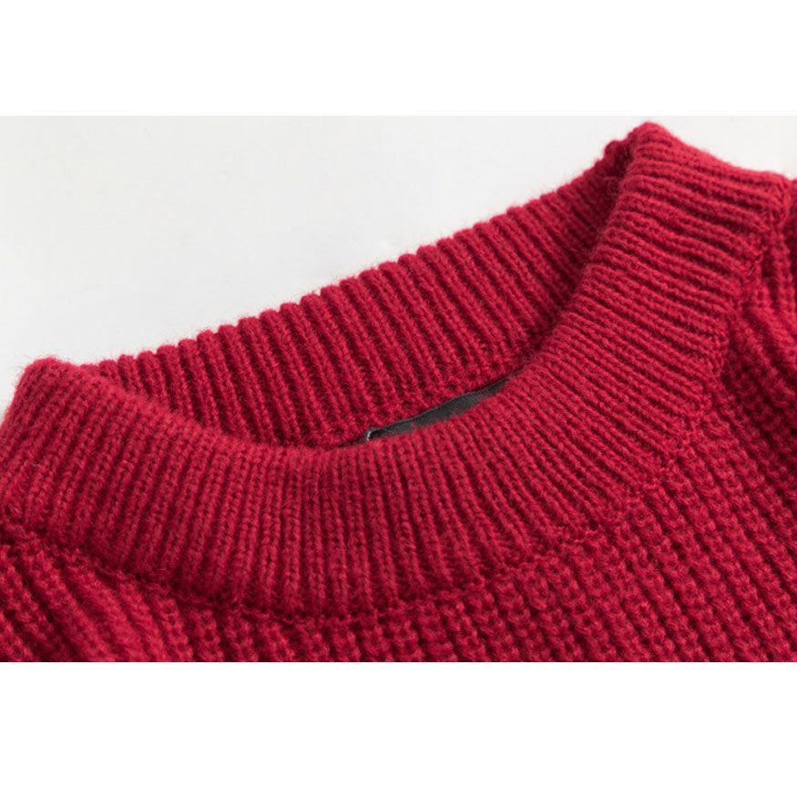 Garnkunstpullover mit Kaninchenmuster