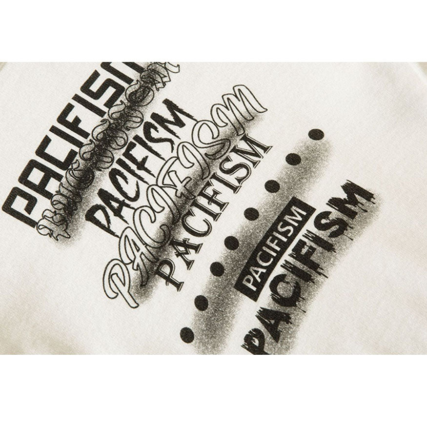 Crop-Top aus Strick mit Paciism-Buchstabendruck