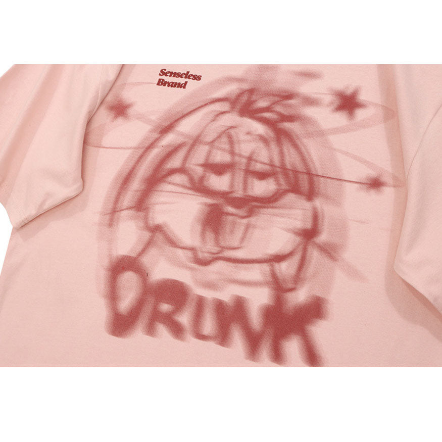 Drunk Cartoon Print Tee