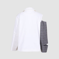 Blazer con recortes y estampado de cuadros escoceses