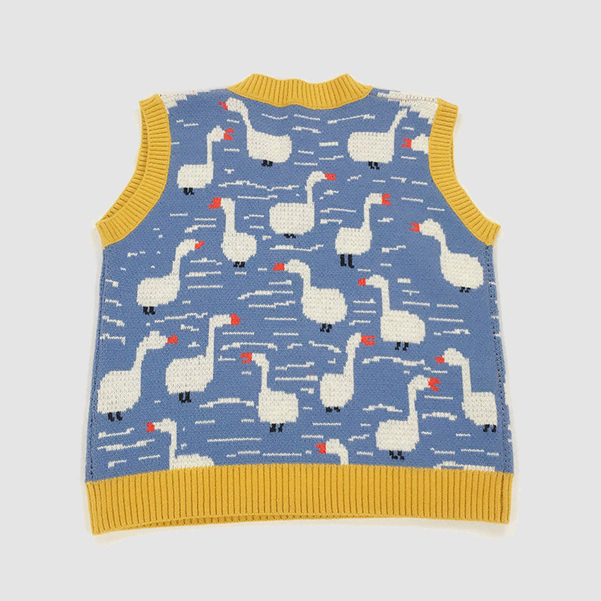 Cute Goose Pattern Vest Sweater