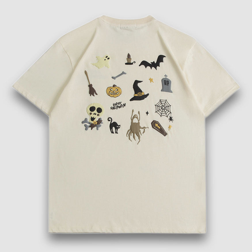 T-Shirt mit Halloween-Vibe und Cartoon-Print