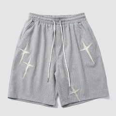 Twinkling Star Embroidered Drawstring Shorts