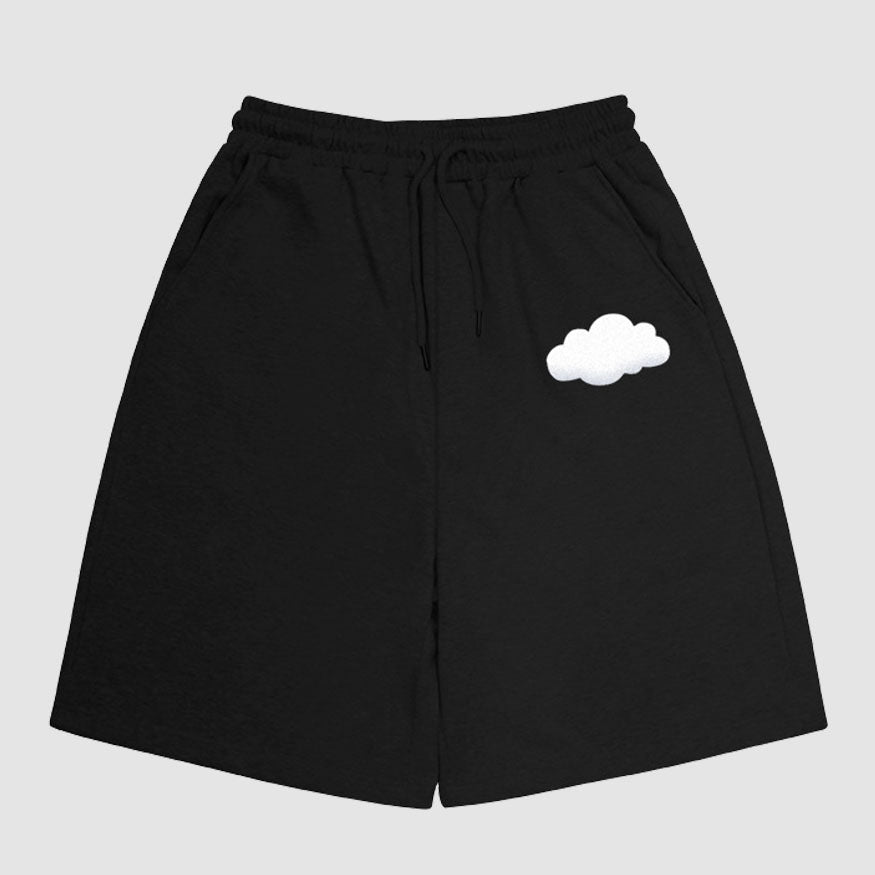 Shorts mit Kordelzug und Wolkenmuster