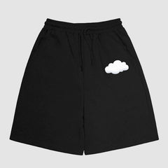 Cloud Pattern Drawstring Shorts