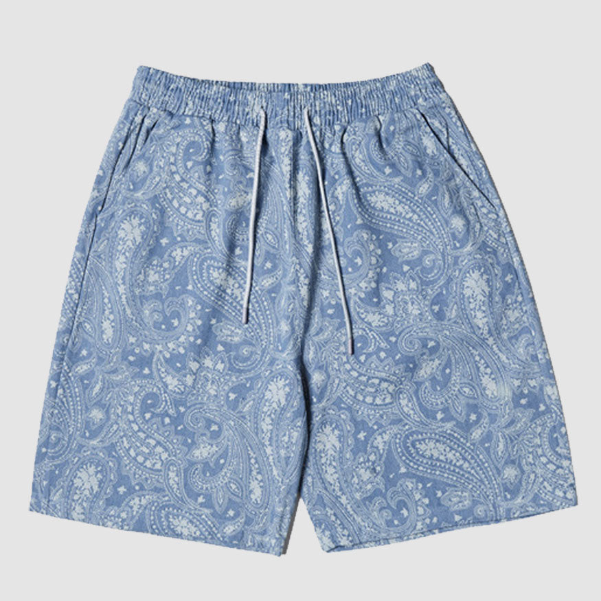 Shorts mit Kordelzug und Paisley-Muster