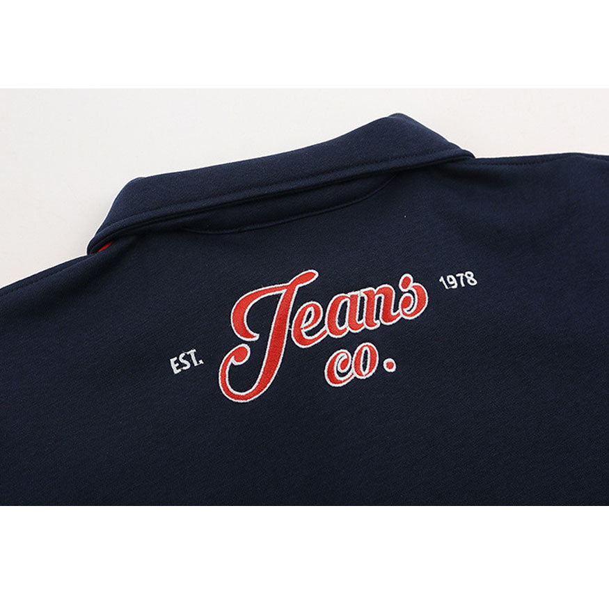 Sudadera con cuello y bloques de color con letras bordadas