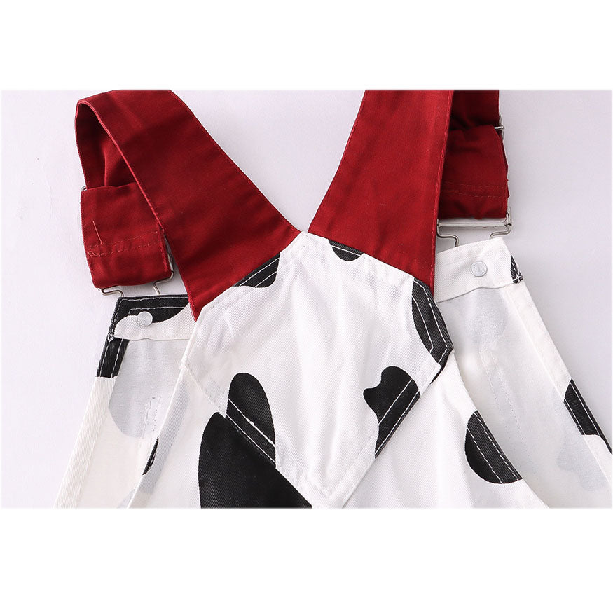 Childlike Cow Print Dungarees