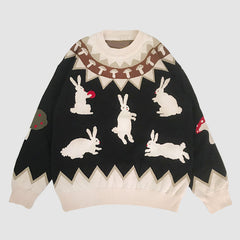 Mushroom & Rabbit Pattern Sweater