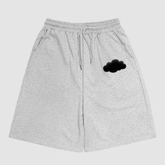 Cloud Pattern Drawstring Shorts