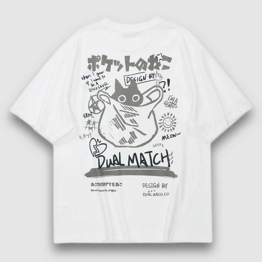 T-Shirt mit Anime-Print im japanischen Stil