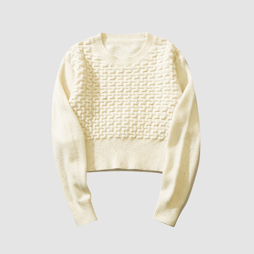 Kurzer Pullover mit Mini-Pailletten